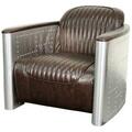 New Pacific Direct Easton PU Accent Chair Aluminum Frame, Distressed Java 633046P-D2